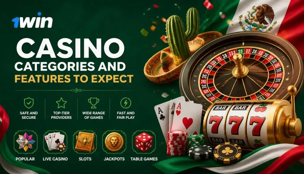 Ilustración de casino 1win para México: features