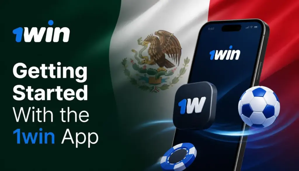 Ilustración de aplicación móvil de 1win para México: intro